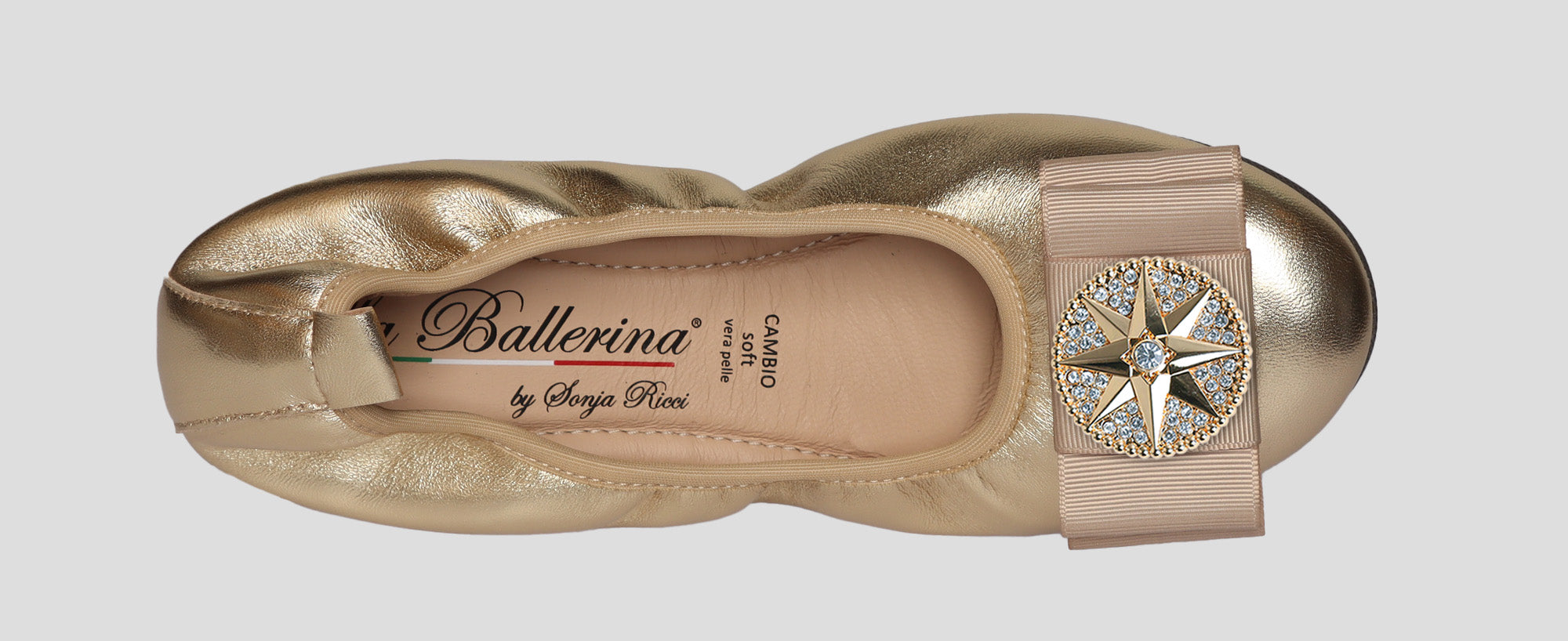 S34 💕 LA BALLERINA CAMBIO METALLIC LEDER GOLD - La Ballerina