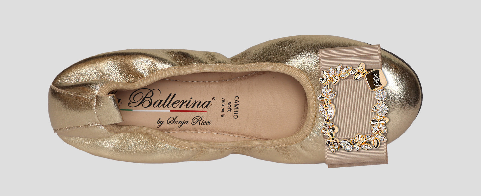 S34 💕 LA BALLERINA CAMBIO METALLIC LEDER GOLD - La Ballerina