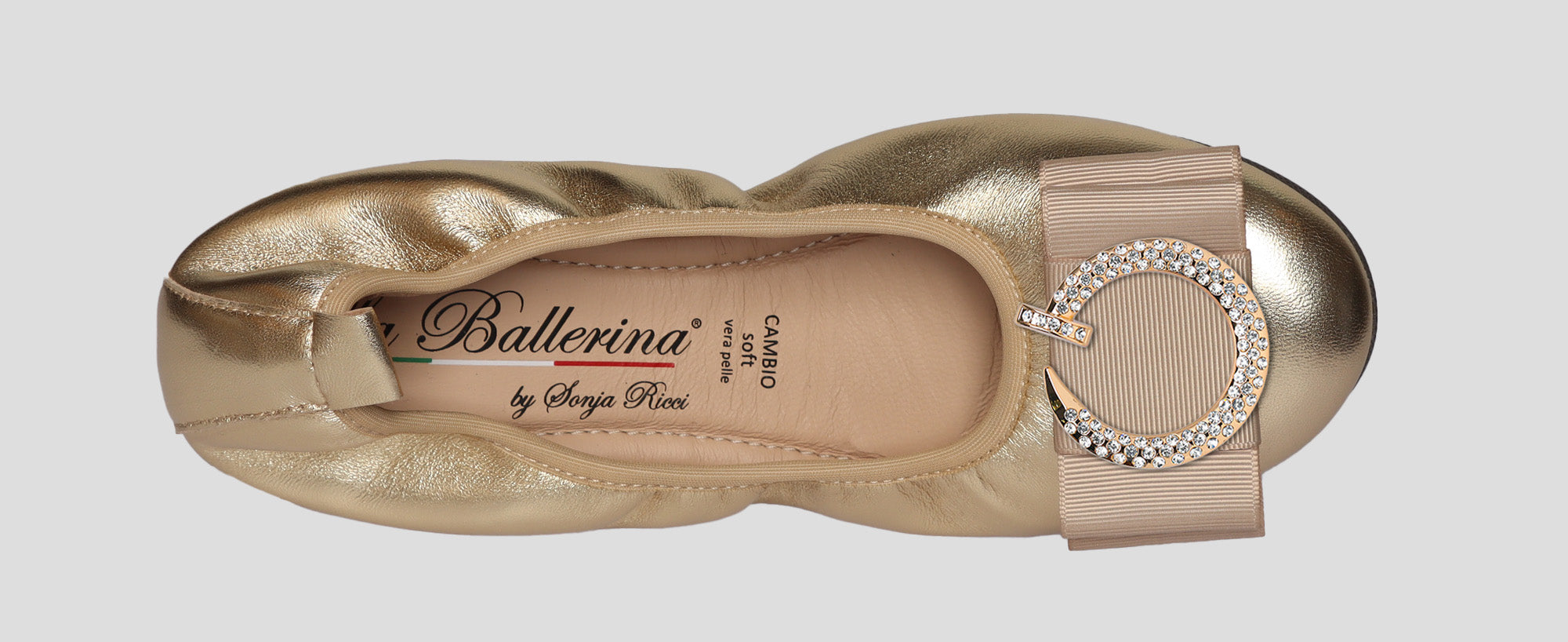 S34 💕 LA BALLERINA CAMBIO METALLIC LEDER GOLD - La Ballerina