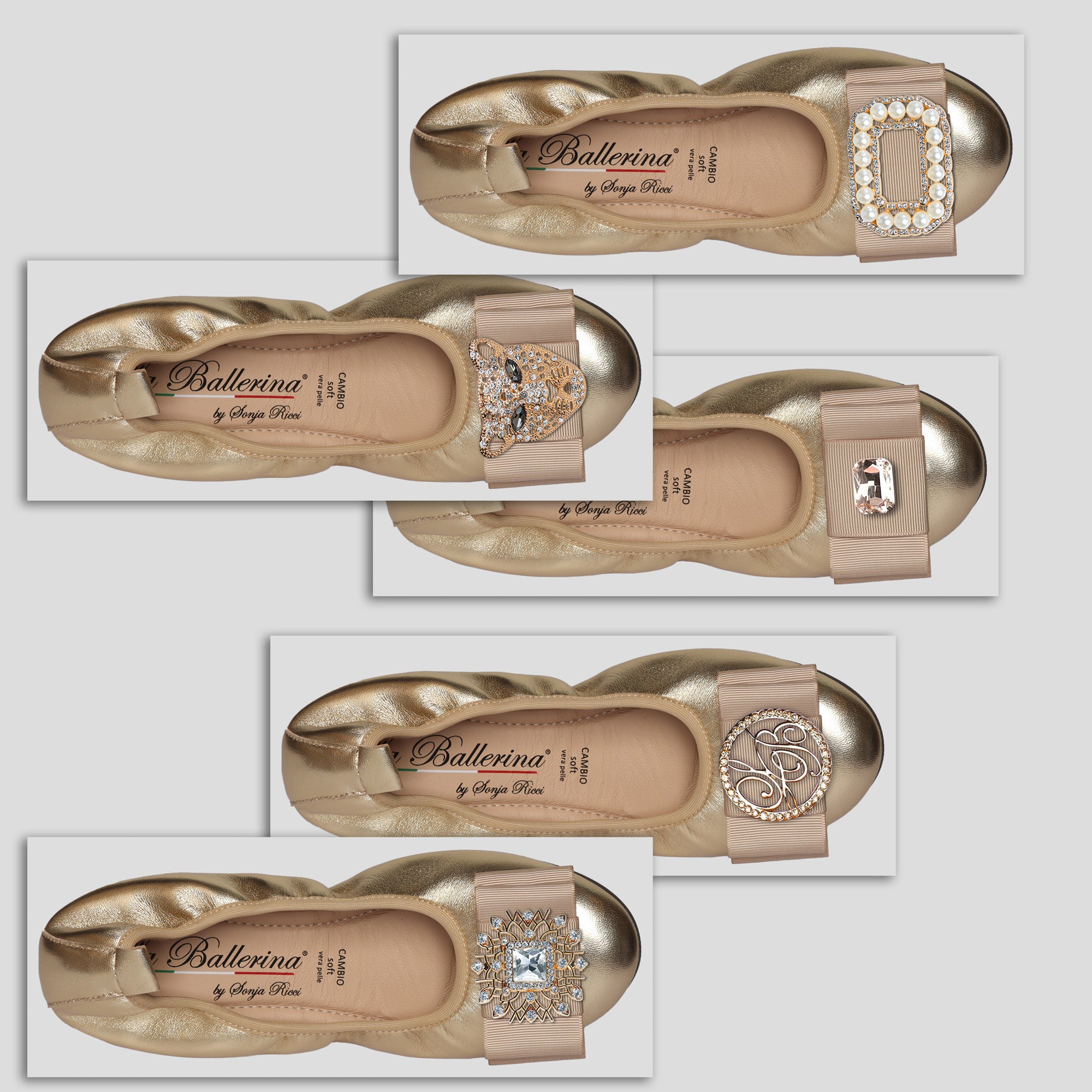 S34 💕 LA BALLERINA CAMBIO METALLIC LEDER GOLD - La Ballerina
