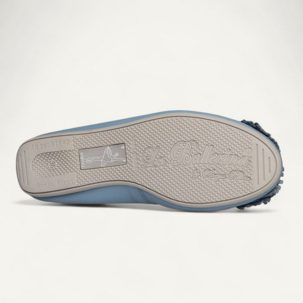 Ballerinas Blau, Nappaleder, EU 36 – Unterseite mit Gummisohle