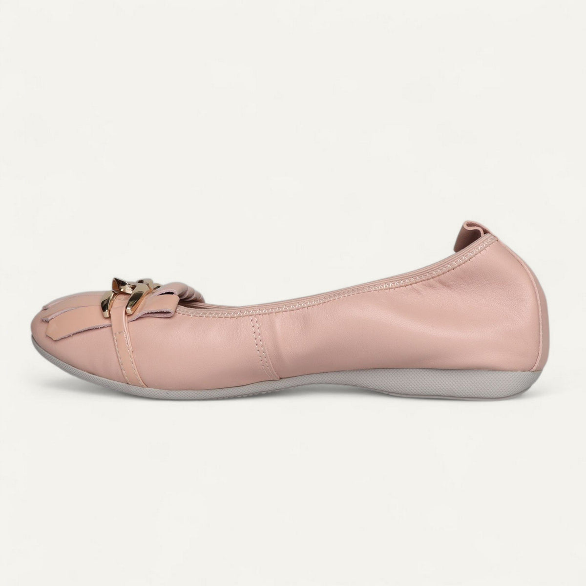 ballerines rose, cuir nappa / cuir verni, EU 35 et 36 – vue de profil, bout vers la gauche
