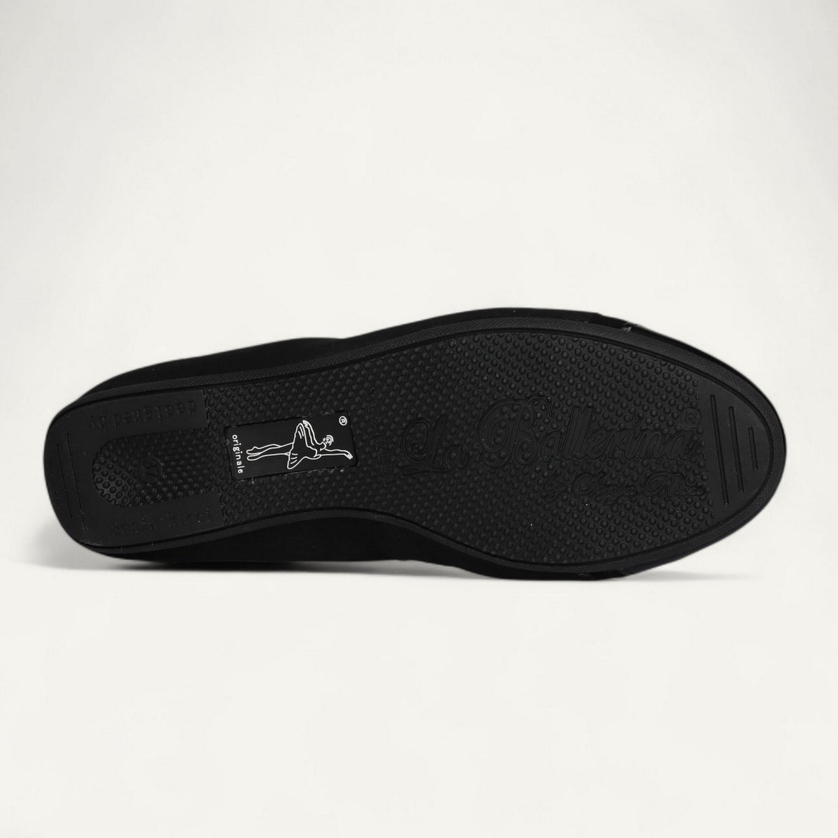 Ballerinas Schwarz, Veloursleder / Lackleder, EU 37 – Unterseite mit Gummisohle