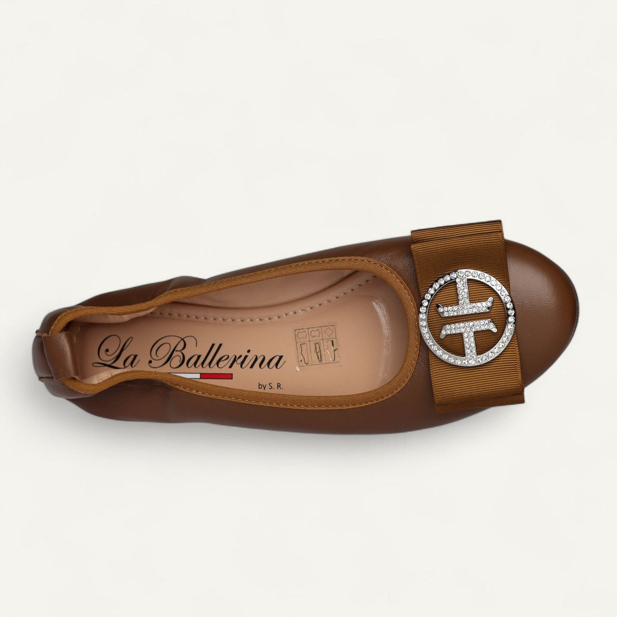 CAMBIO ballet flats in brown nappa leather – size 38 – Top view with the second buckle