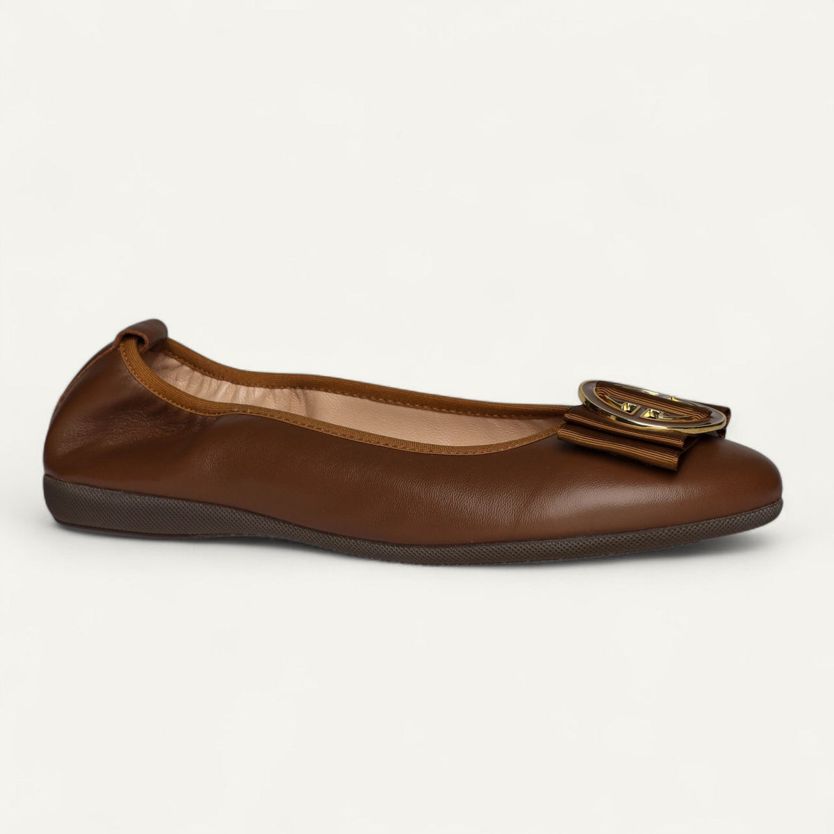 CAMBIO ballet flats in brown nappa leather – size 38 – Left angled view