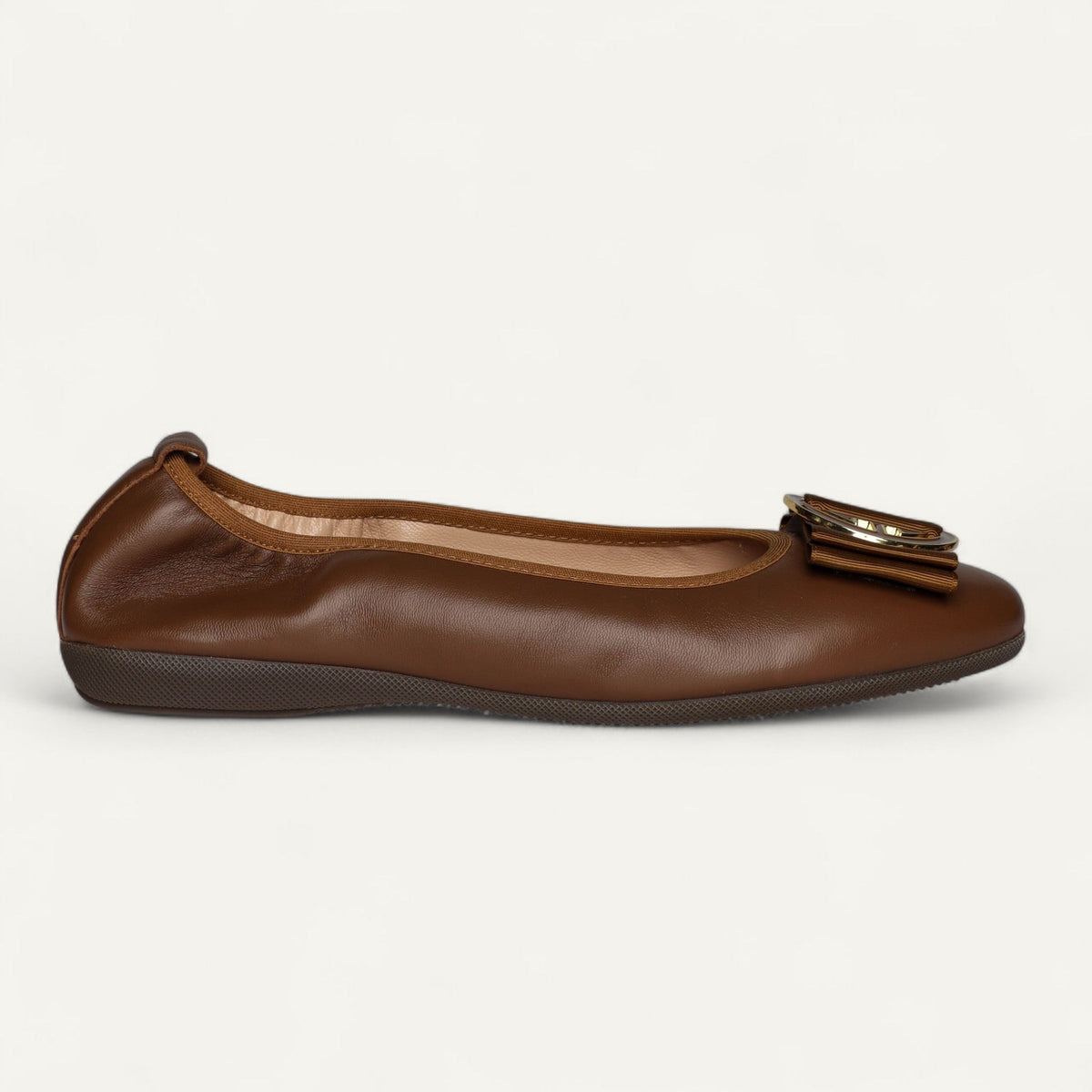 CAMBIO ballet flats in brown nappa leather – size 38 – Left-side view