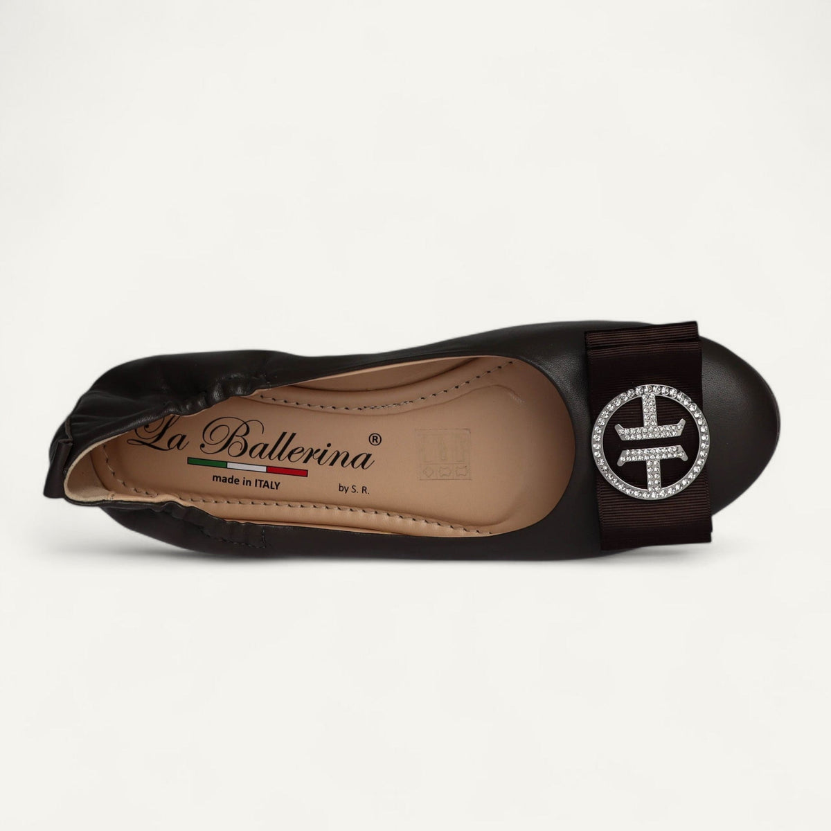 CAMBIO ballet flats in dark brown nappa leather – size 40 – Top view with the second buckle