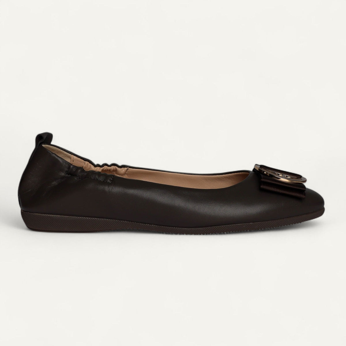 CAMBIO ballet flats in dark brown nappa leather – size 40 – Left-side view