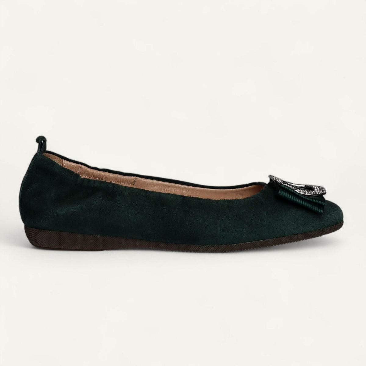 CAMBIO ballet flats in green suede – size 39 – Left-side view