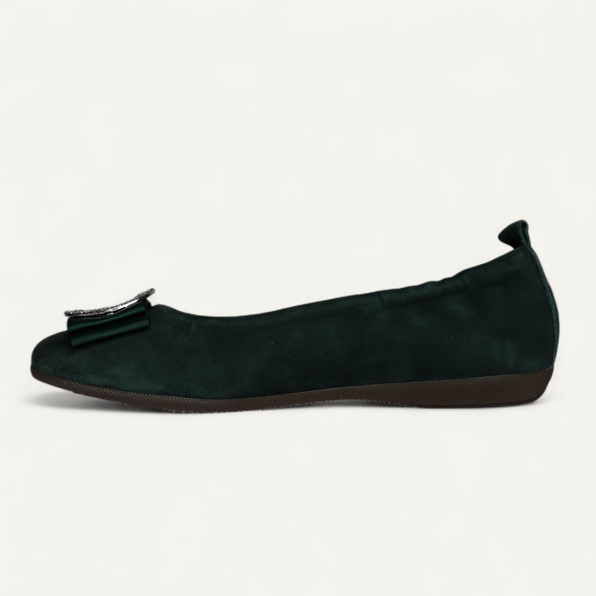 CAMBIO ballet flats in green suede – size 39 – Right-side view