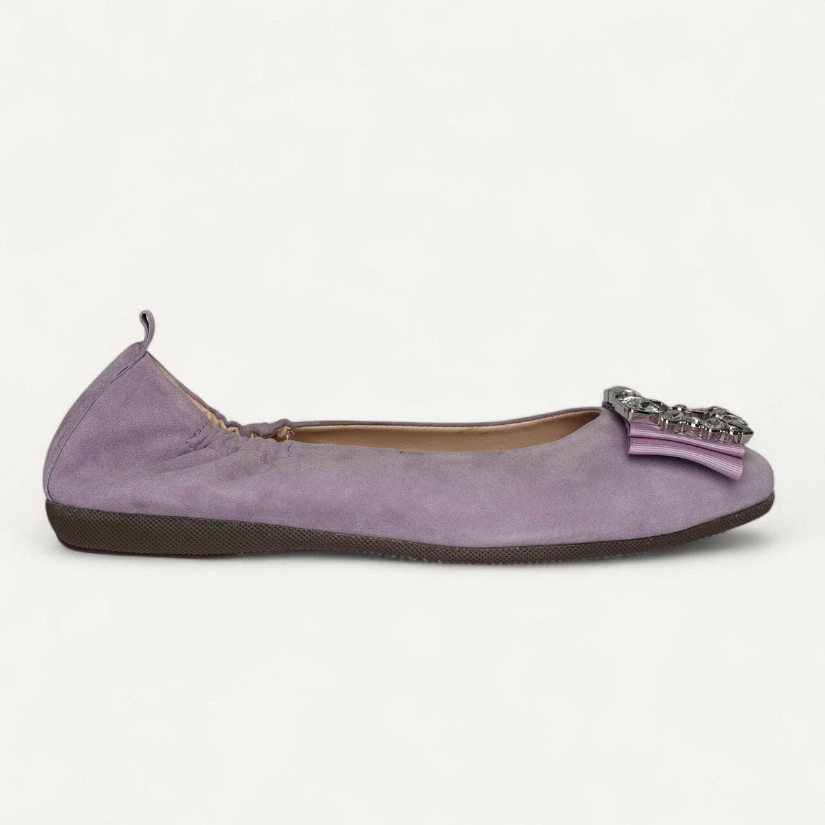 CAMBIO Ballerinas aus Veloursleder in Lila – Größe 37 – Seitenansicht links