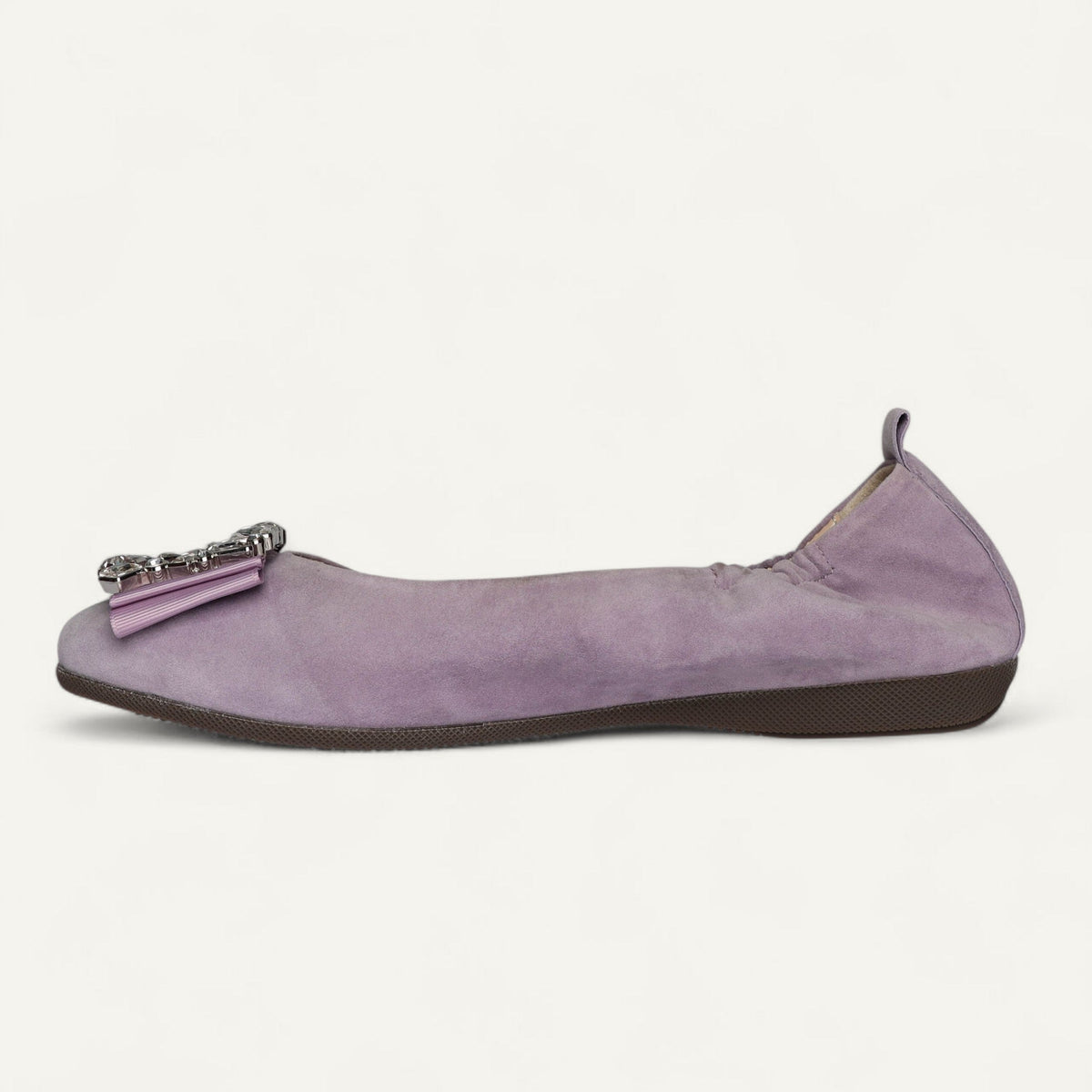 CAMBIO Ballerinas aus lilafarbenem Veloursleder, Größe 40 – Seitenansicht rechts