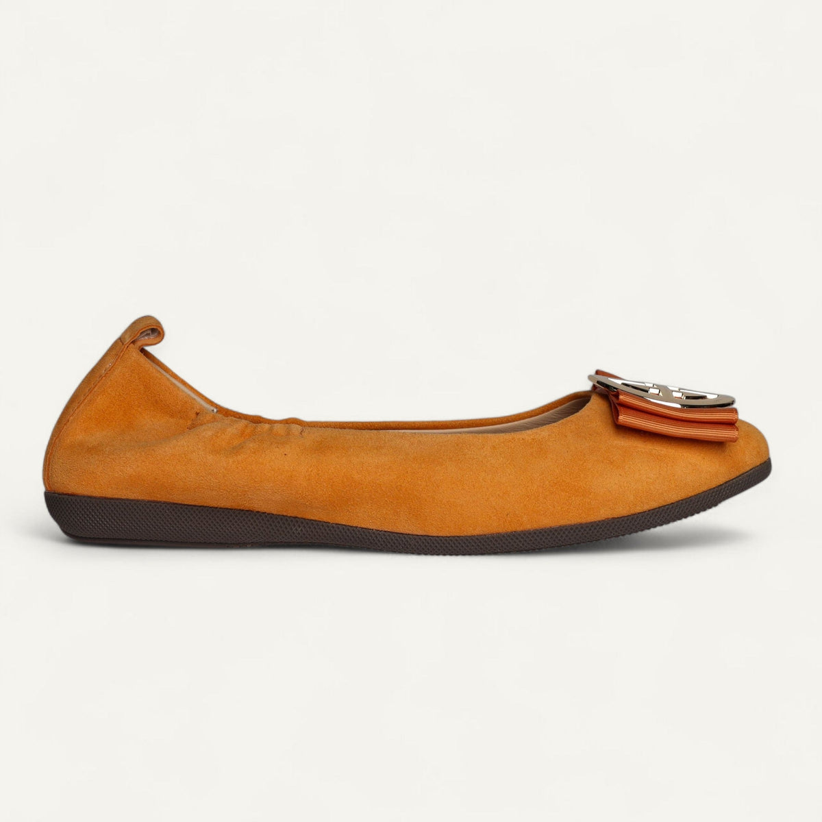 CAMBIO ballet flats in orange suede – size 36 – Left angled view