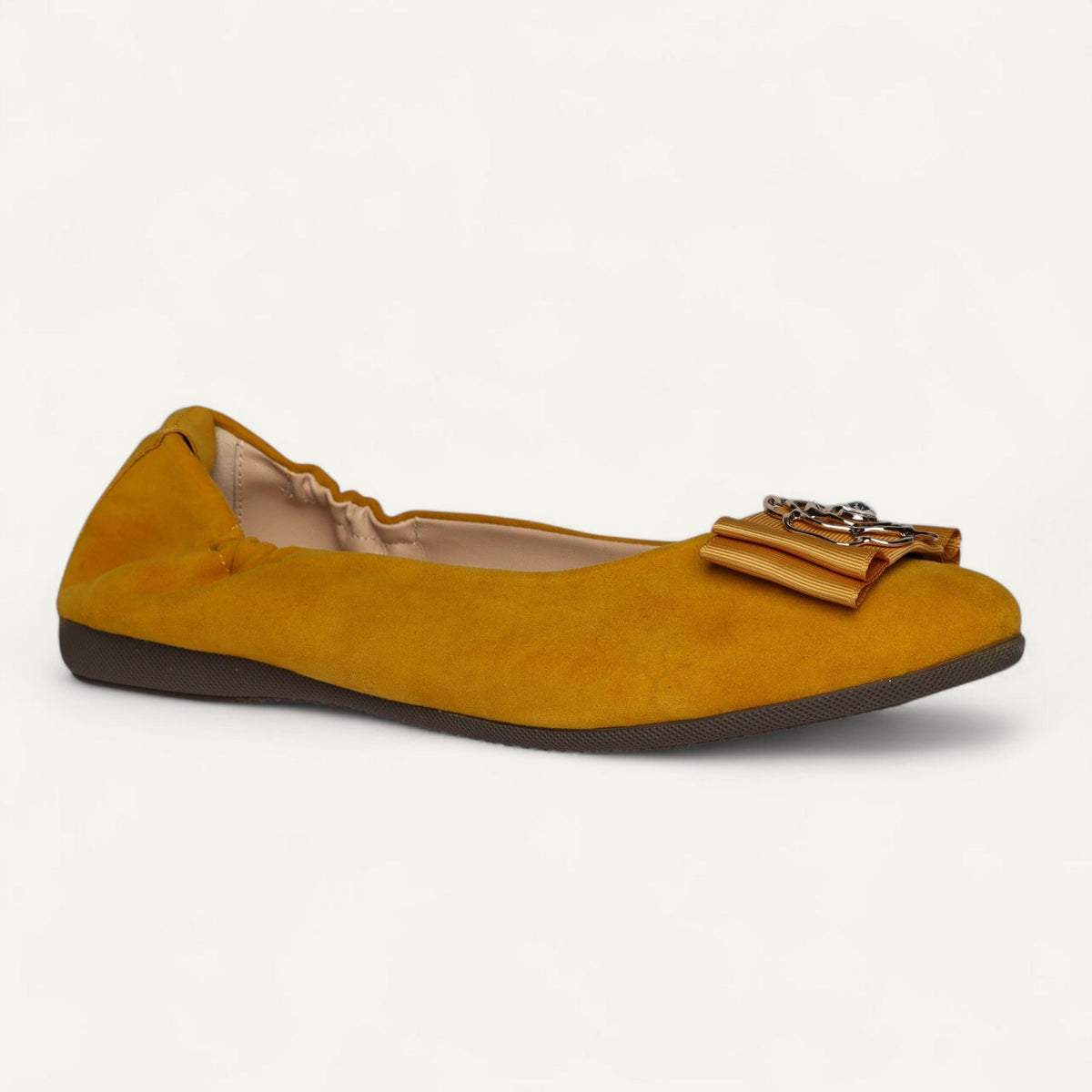 CAMBIO Ballerinas aus Veloursleder in Orange – Größe 40 – Schrägansicht links