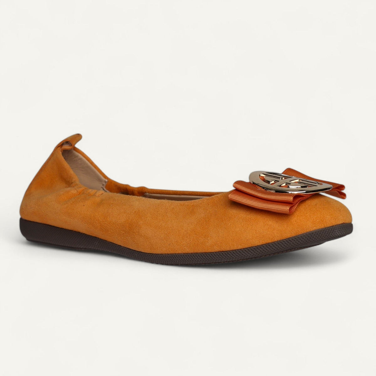 CAMBIO ballet flats in orange suede – size 36 – Right angled view