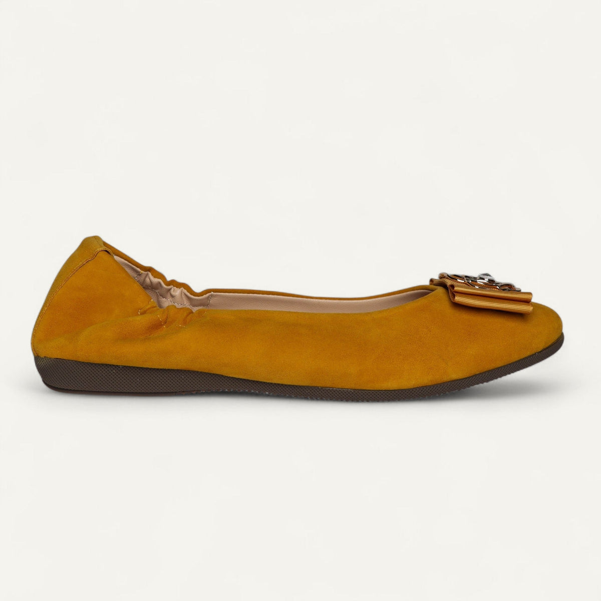 CAMBIO Ballerinas aus Veloursleder in Orange – Größe 40 – Seitenansicht links