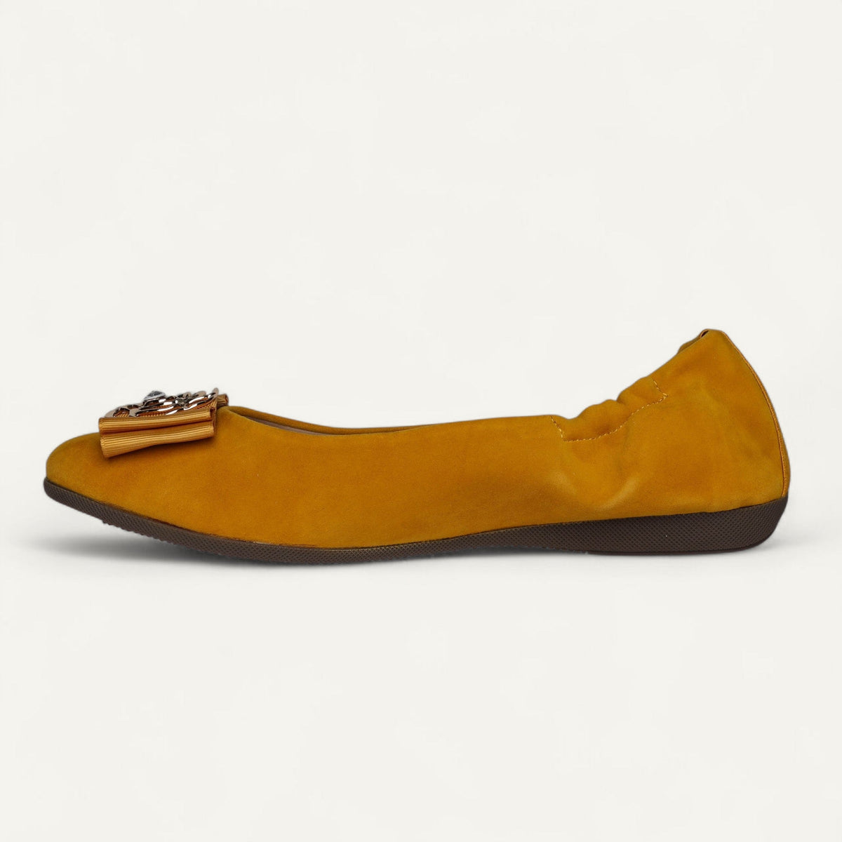 CAMBIO Ballerinas aus Veloursleder in Orange – Größe 40 – Seitenansicht rechts