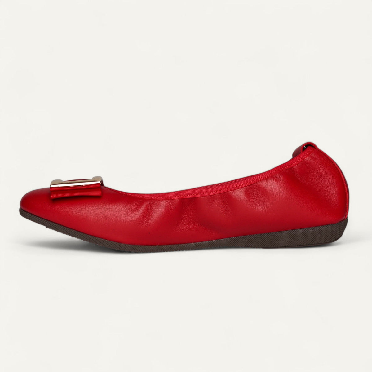 CAMBIO ballet flats in red nappa leather – sizes 37 and 40 – Right-side view