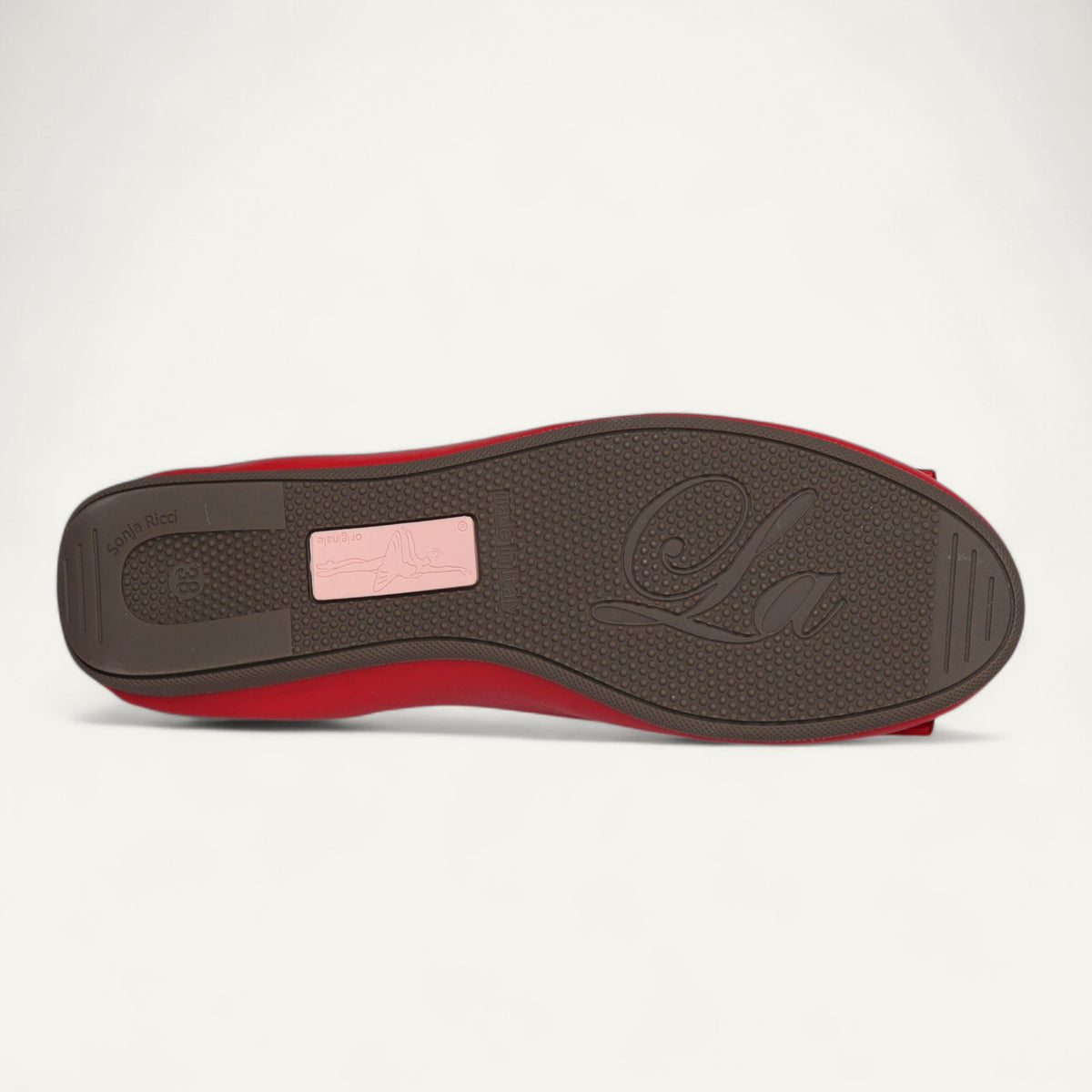 CAMBIO Ballerinas aus Nappaleder in Rot – Unterseite mit Laufsohle.