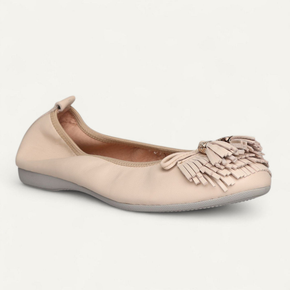 Ballerinas Beige, Nappaleder, EU 36 – Schrägansicht von vorne