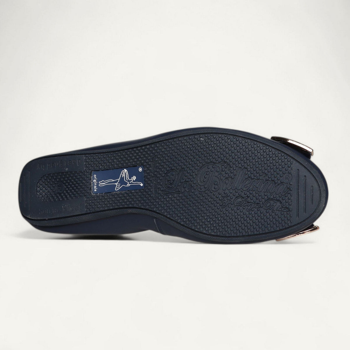 ballerines bleu marine, cuir nappa, EU 36,5 – dessous avec semelle en caoutchouc
