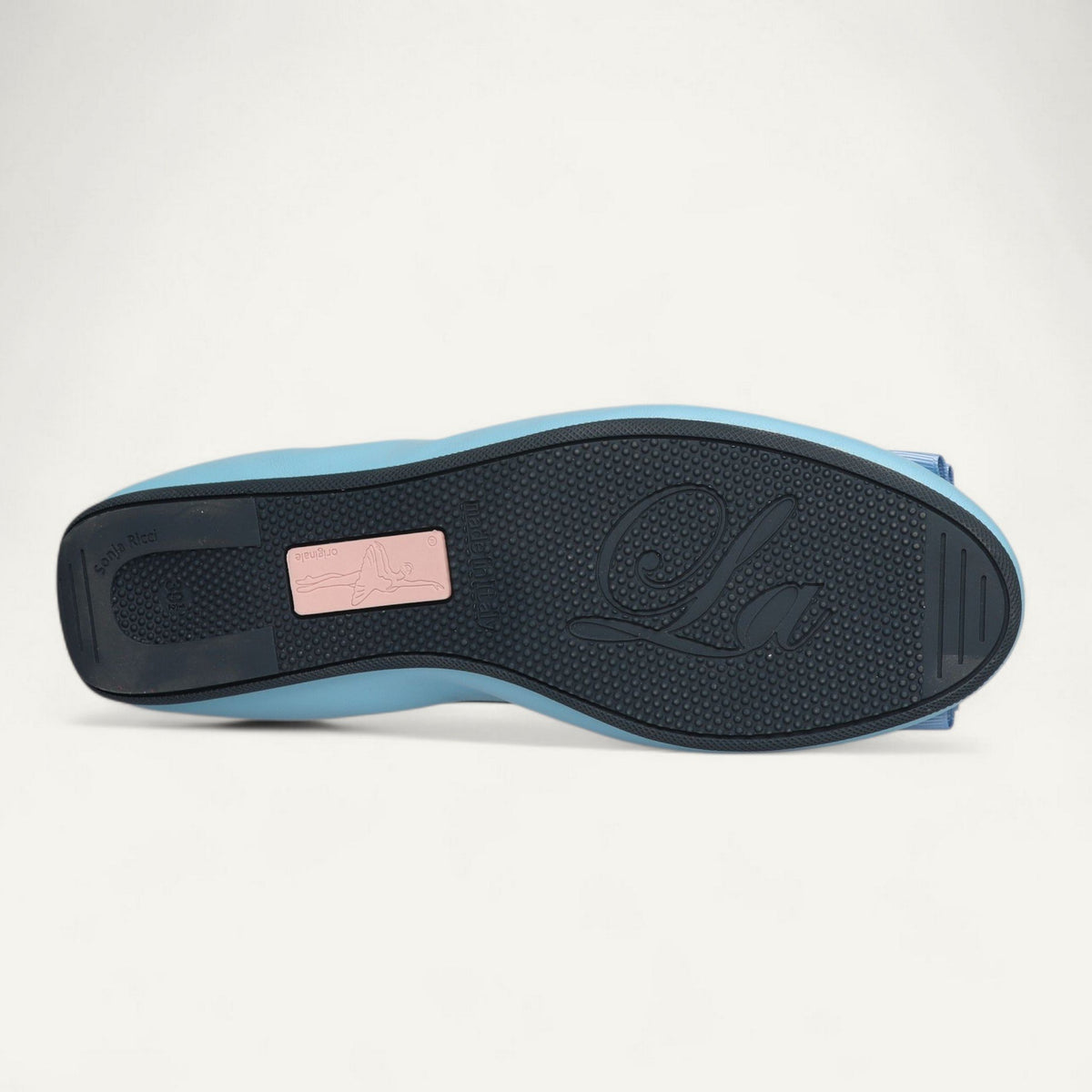 ballerines bleu clair, cuir nappa, EU 39,5 – dessous avec semelle en caoutchouc