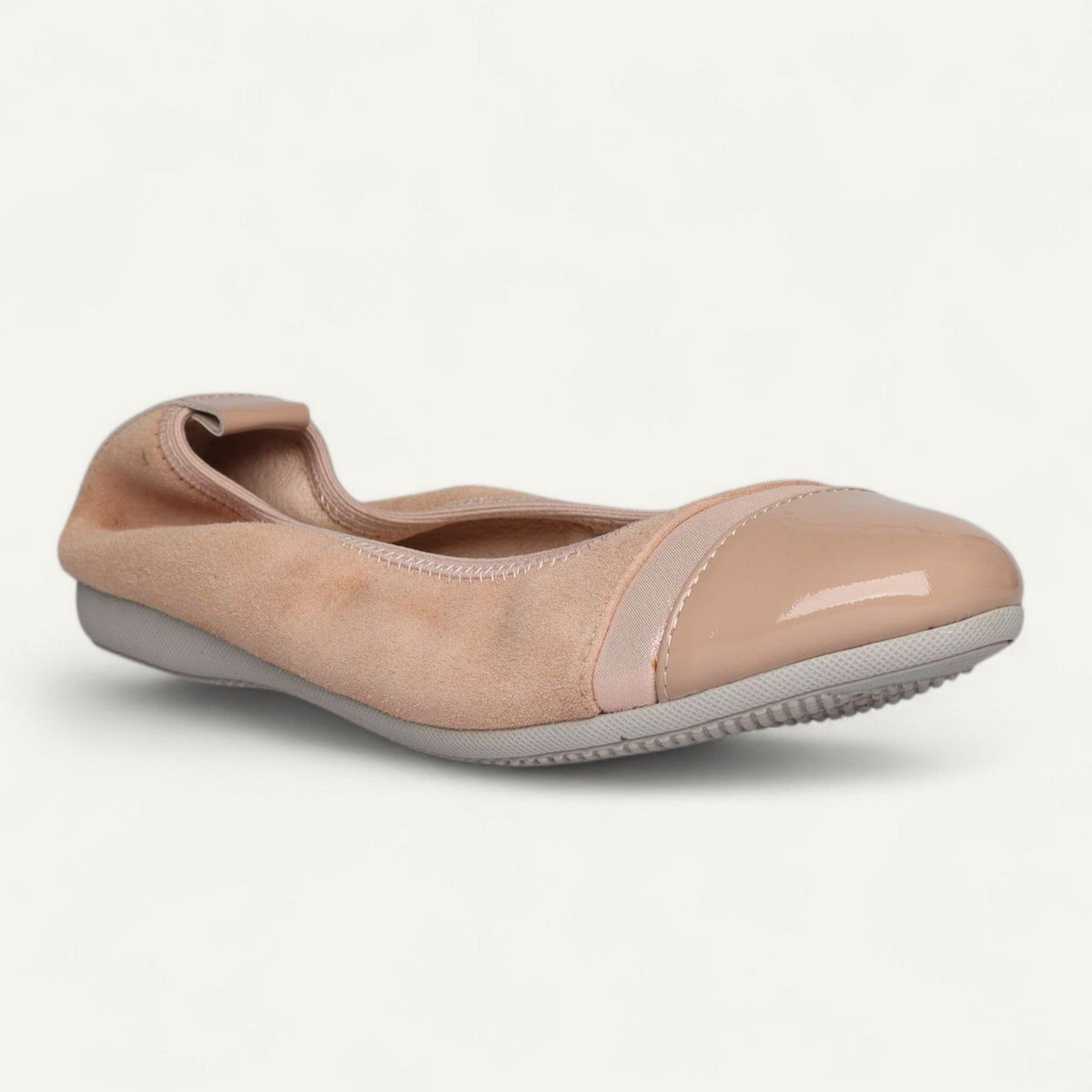 Ballerinas Rosa, Veloursleder / Lackleder, EU 36,5 – Schrägansicht von vorne