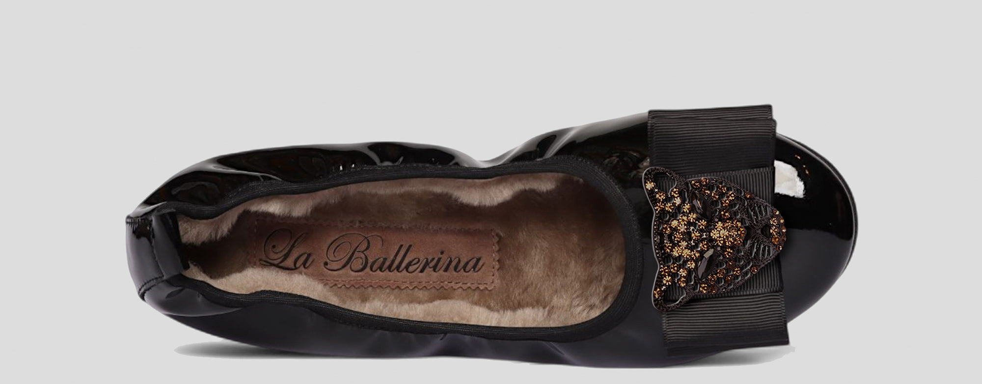 07W💕La Ballerina CAMBIO Warmgefüttert Lackleder Schwarz - La Ballerina