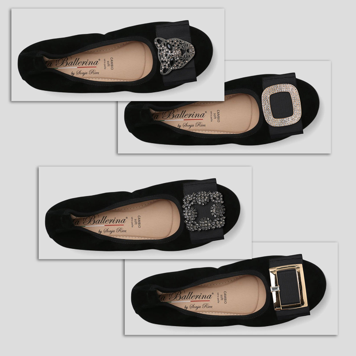 S5 💕 LA BALLERINA CAMBIO VELOURSLEDER SCHWARZ - La Ballerina