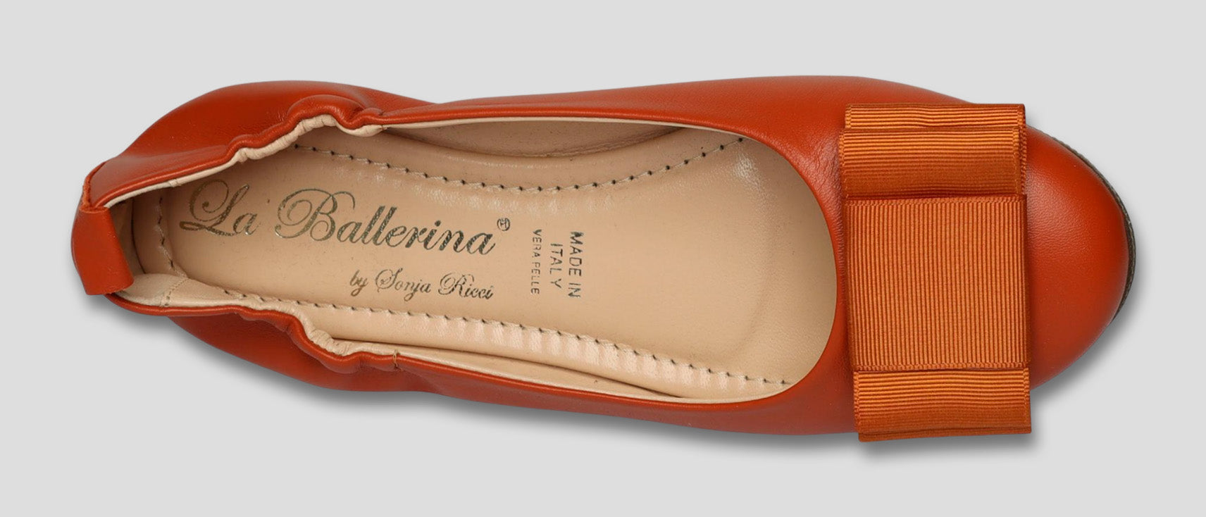 La Ballerina Soft | Damen-Ballerinas Leder braun mit Elastik &amp; Wechsel-Schnallen [30] - La Ballerina