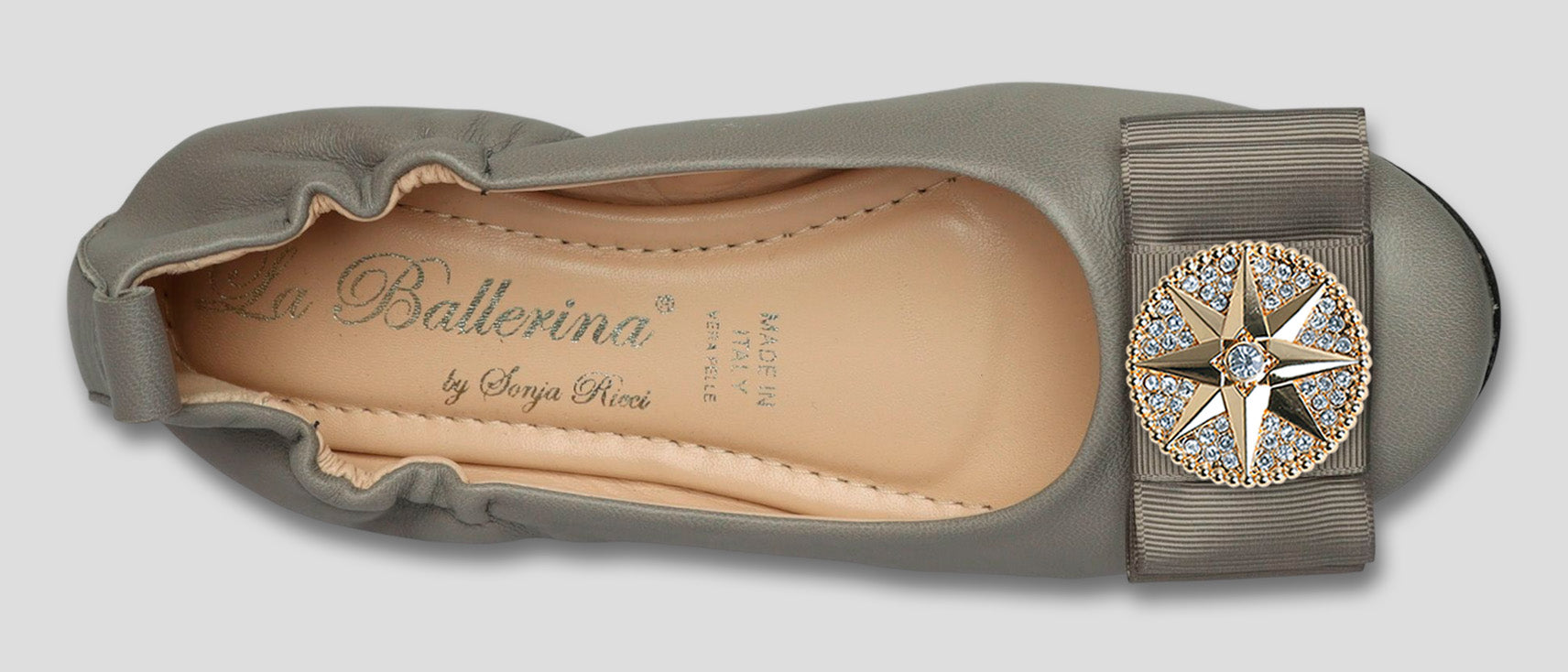 La Ballerina Soft Damen-Ballerinas Leder grau [51] - La Ballerina