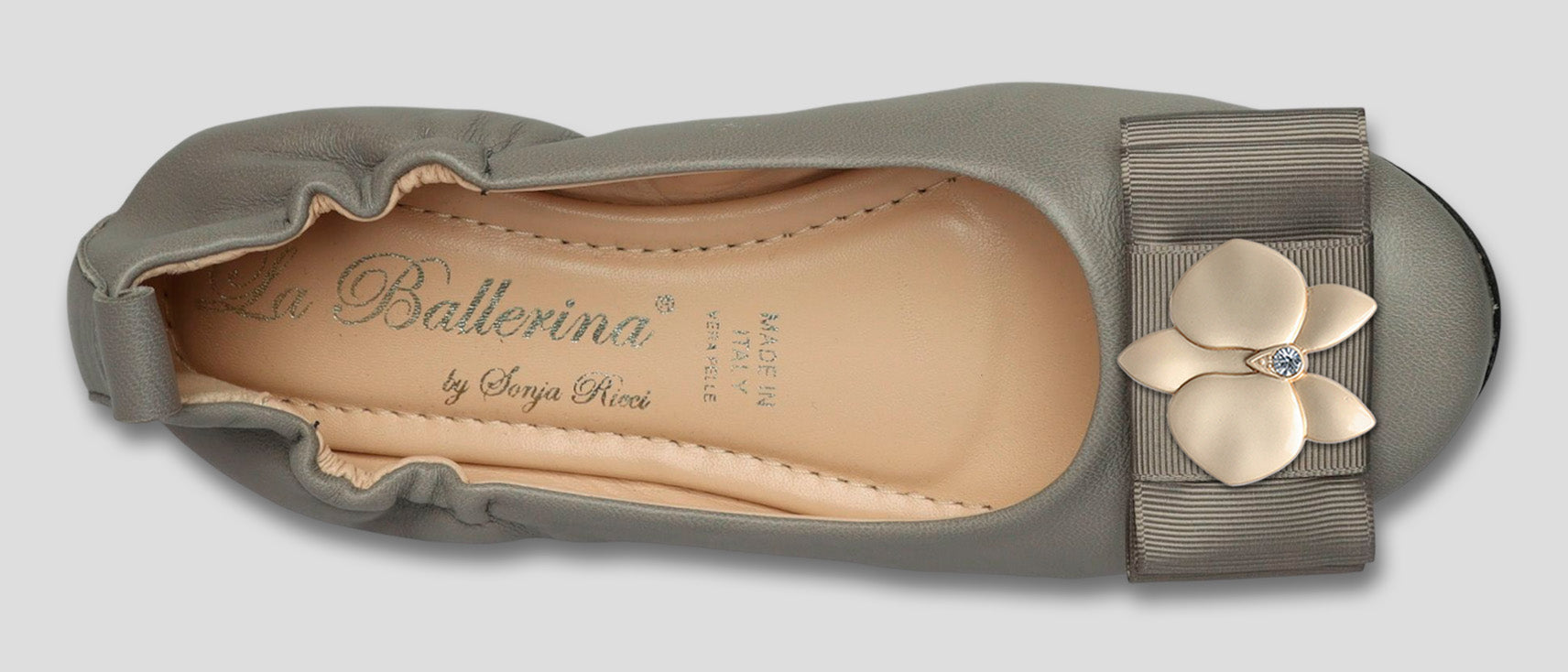 La Ballerina Soft Damen-Ballerinas Leder grau [51] - La Ballerina
