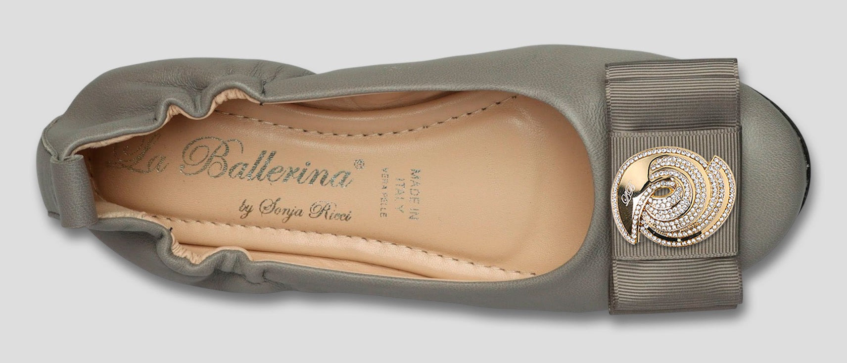 La Ballerina Soft Damen-Ballerinas Leder grau [51] - La Ballerina