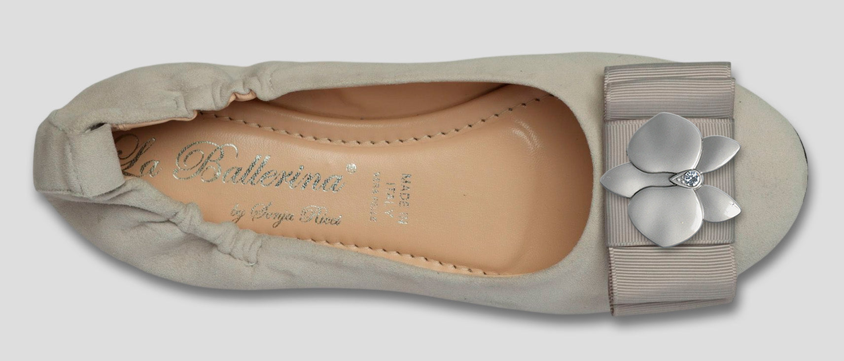 La Ballerina Soft Damen-Ballerinas Leder hellgrau [52] - La Ballerina