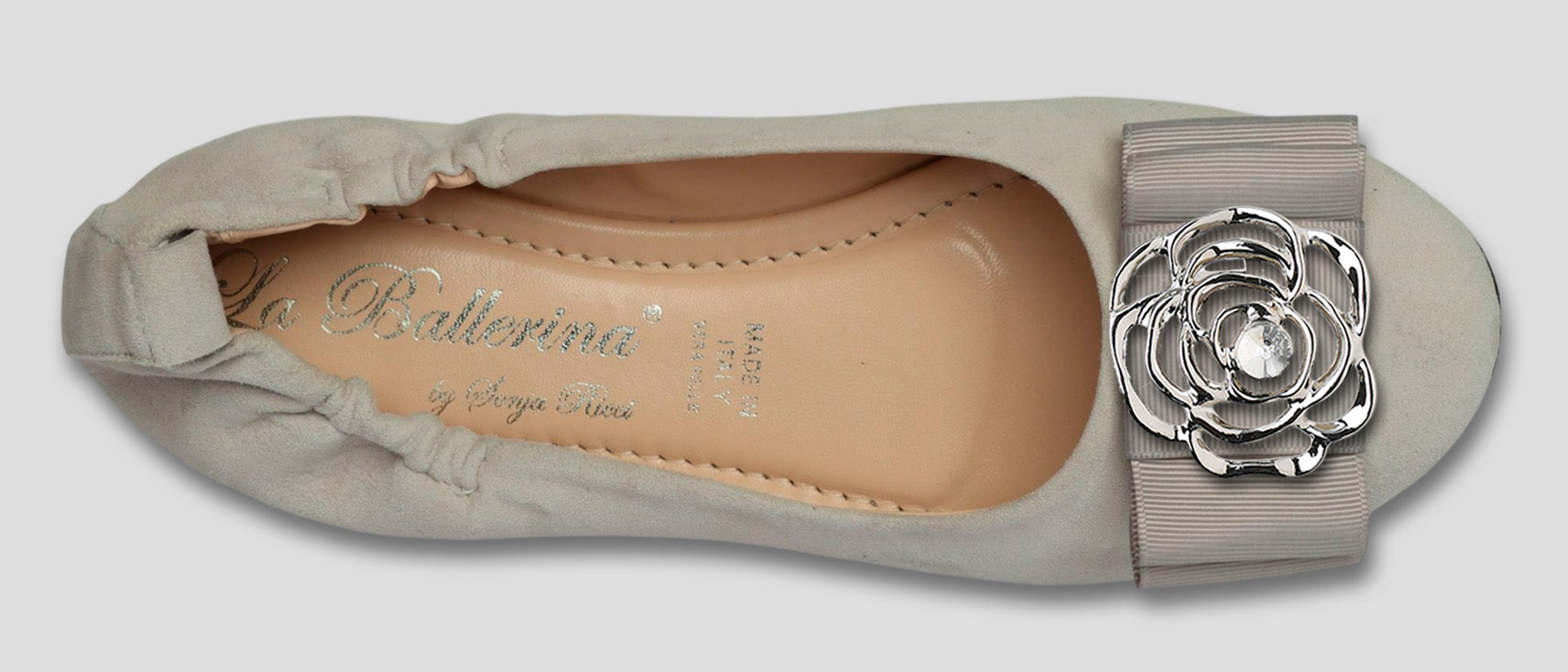 La Ballerina Soft Damen-Ballerinas Leder hellgrau [52] - La Ballerina