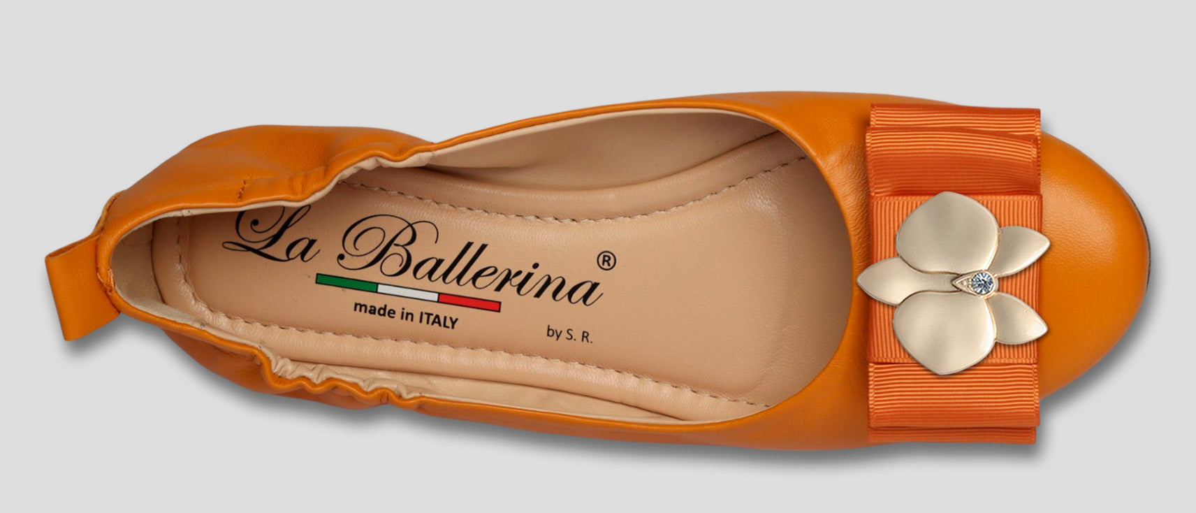 La Ballerina Soft Damen-Ballerinas Leder orange [33] - La Ballerina