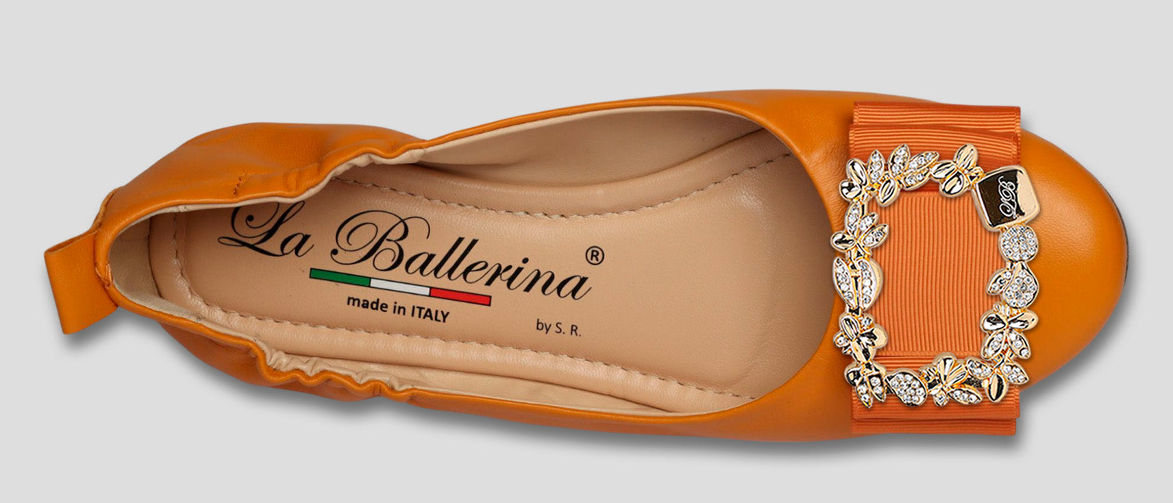 La Ballerina Soft Damen-Ballerinas Leder orange [33] - La Ballerina