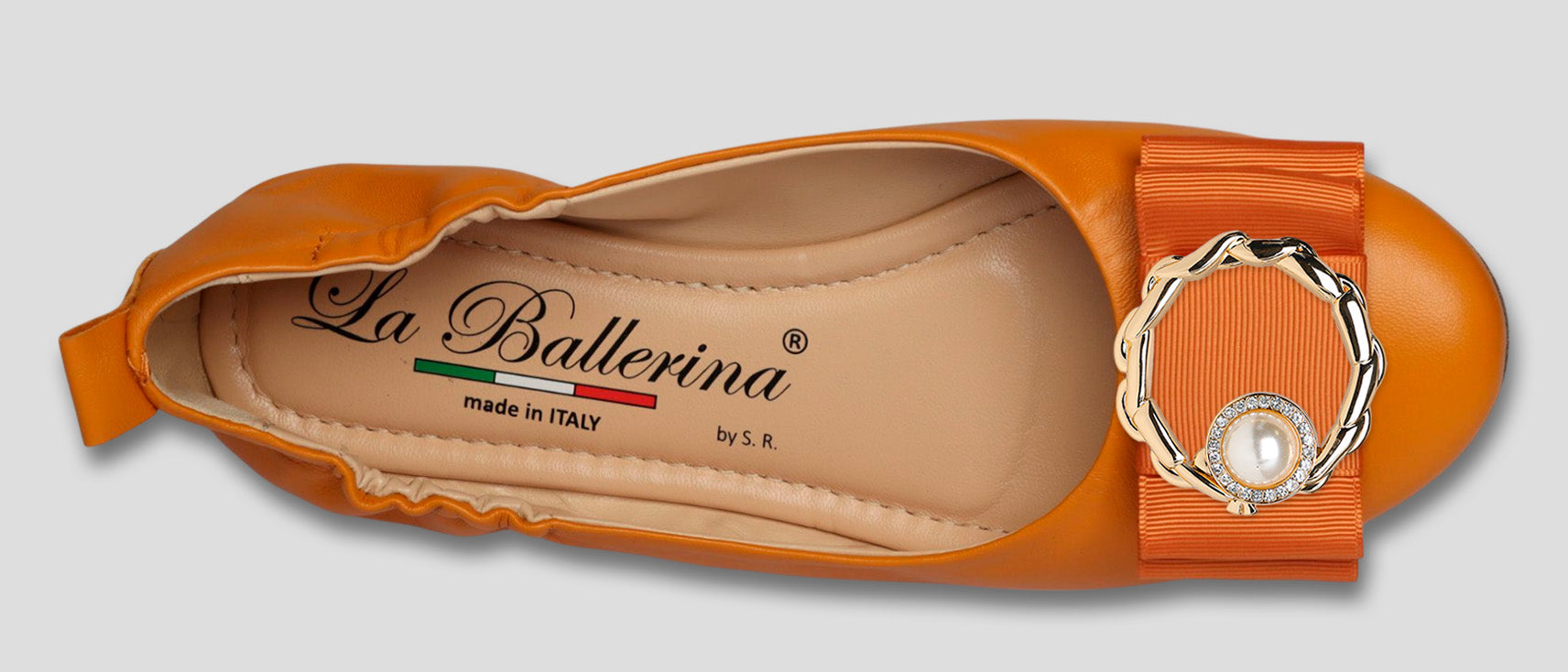 La Ballerina Soft Damen-Ballerinas Leder orange [33] - La Ballerina