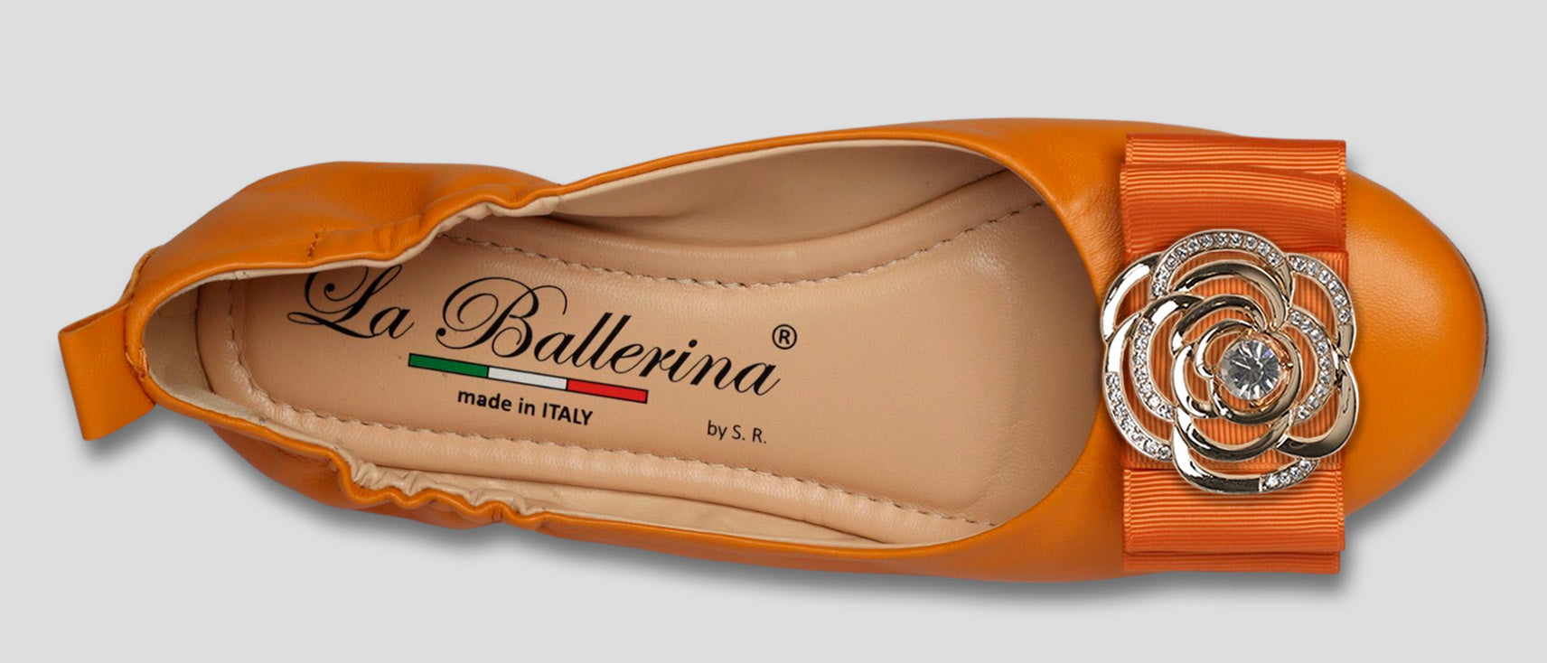 La Ballerina Soft Damen-Ballerinas Leder orange [33] - La Ballerina