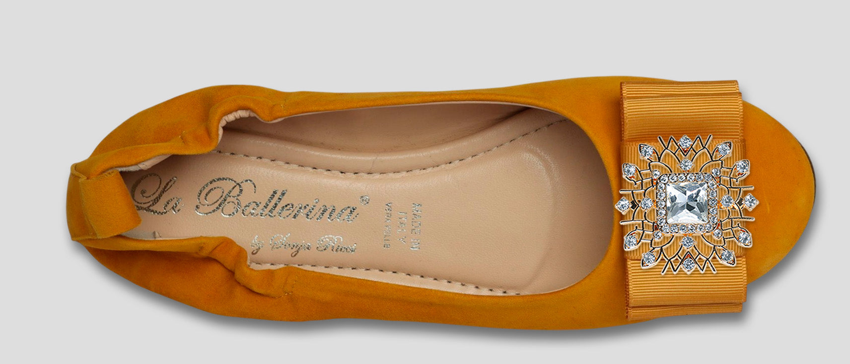 La Ballerina Soft Damen-Ballerinas Velours Orange [55] - La Ballerina