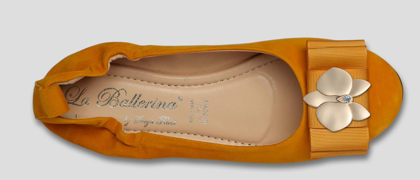 La Ballerina Soft Damen-Ballerinas Velours Orange [55] - La Ballerina