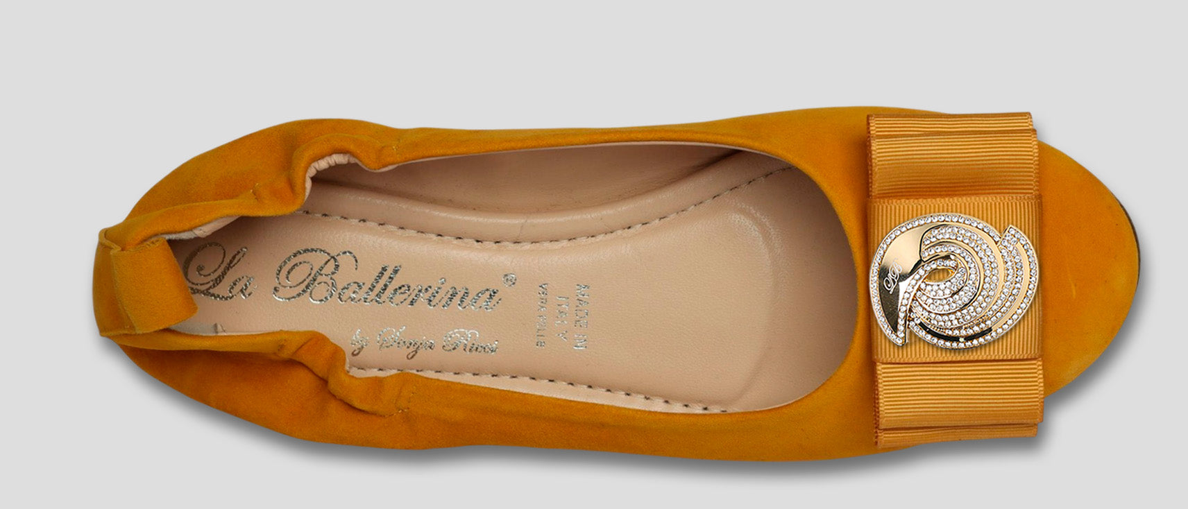 La Ballerina Soft Damen-Ballerinas Velours Orange [55] - La Ballerina
