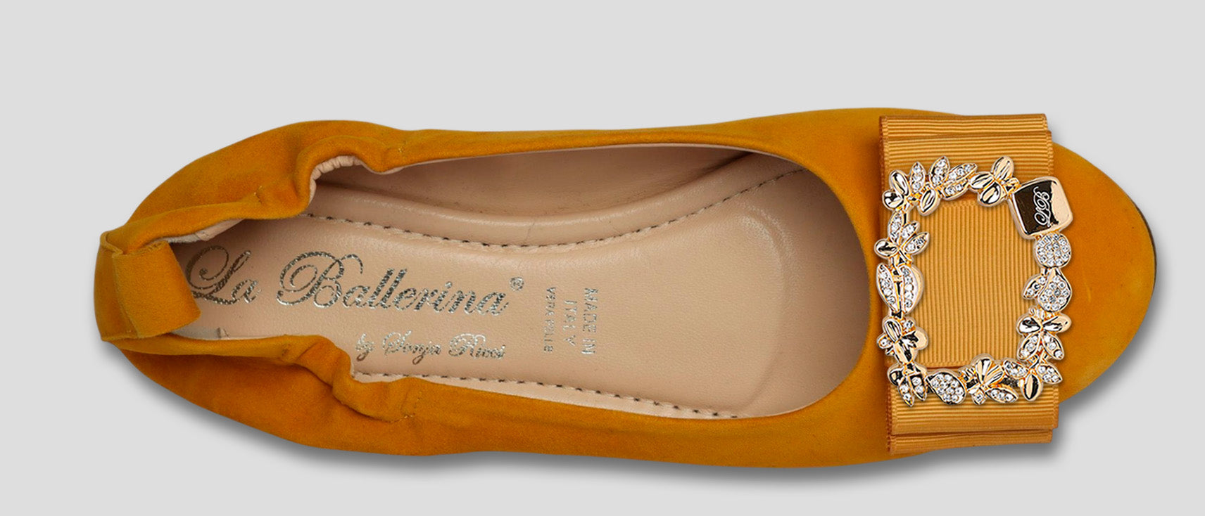 La Ballerina Soft Damen-Ballerinas Velours Orange [55] - La Ballerina