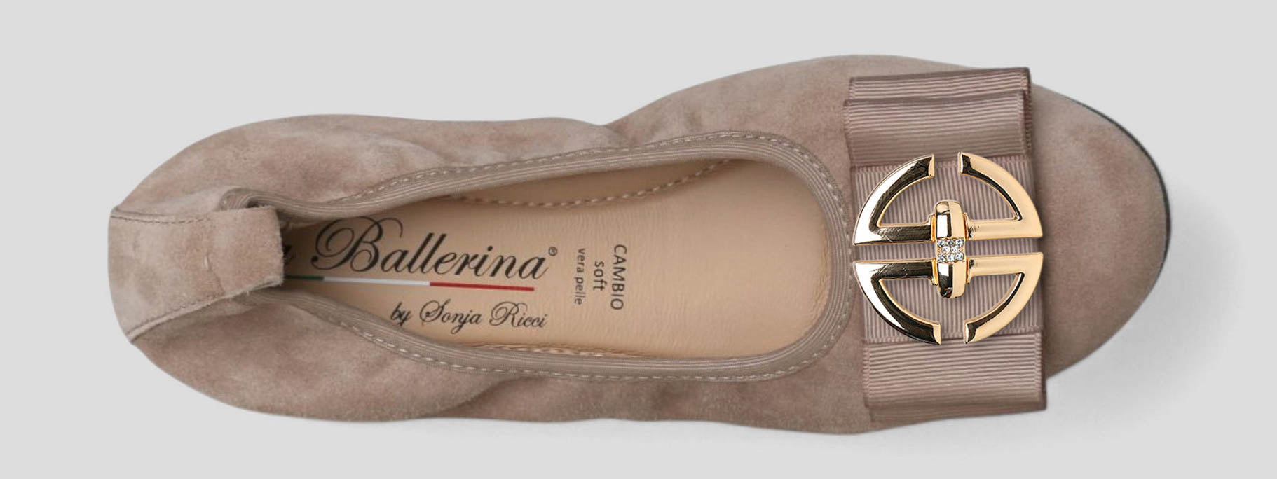 S21 💕 LA BALLERINA CAMBIO VELOURSLEDER TAUPE – ELEGANTE DAMEN BALLERINAS - La Ballerina