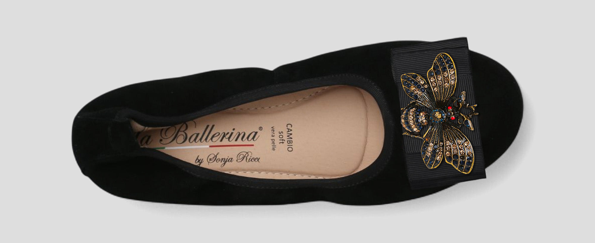 S5 💕 LA BALLERINA CAMBIO VELOURSLEDER SCHWARZ - La Ballerina