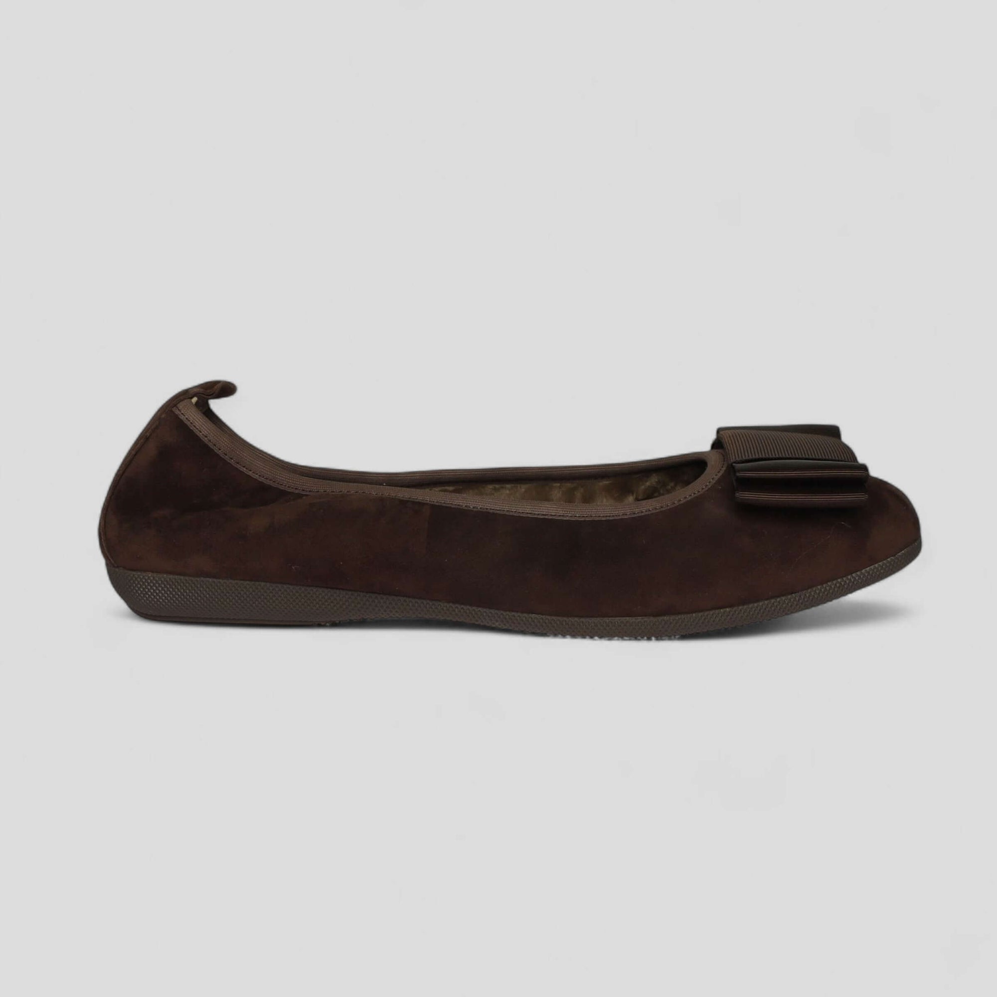 La Ballerina CAMBIO – Braune Damen-Ballerinas aus Veloursleder, warmgefüttert (01W) - La Ballerina