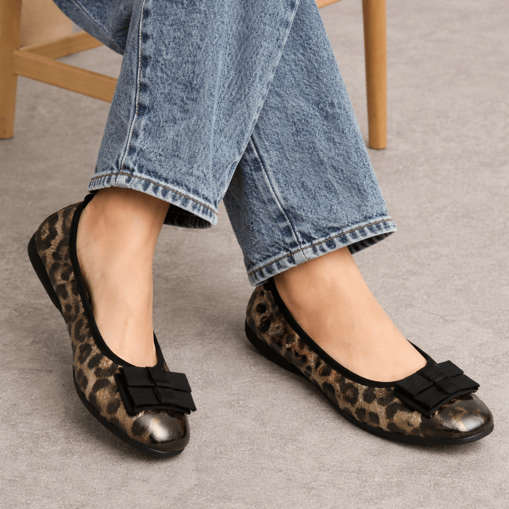 La Ballerina Cambio Leo Bronze – Luxus Damen Ballerinas Metallic Leder 24-26S - La Ballerina