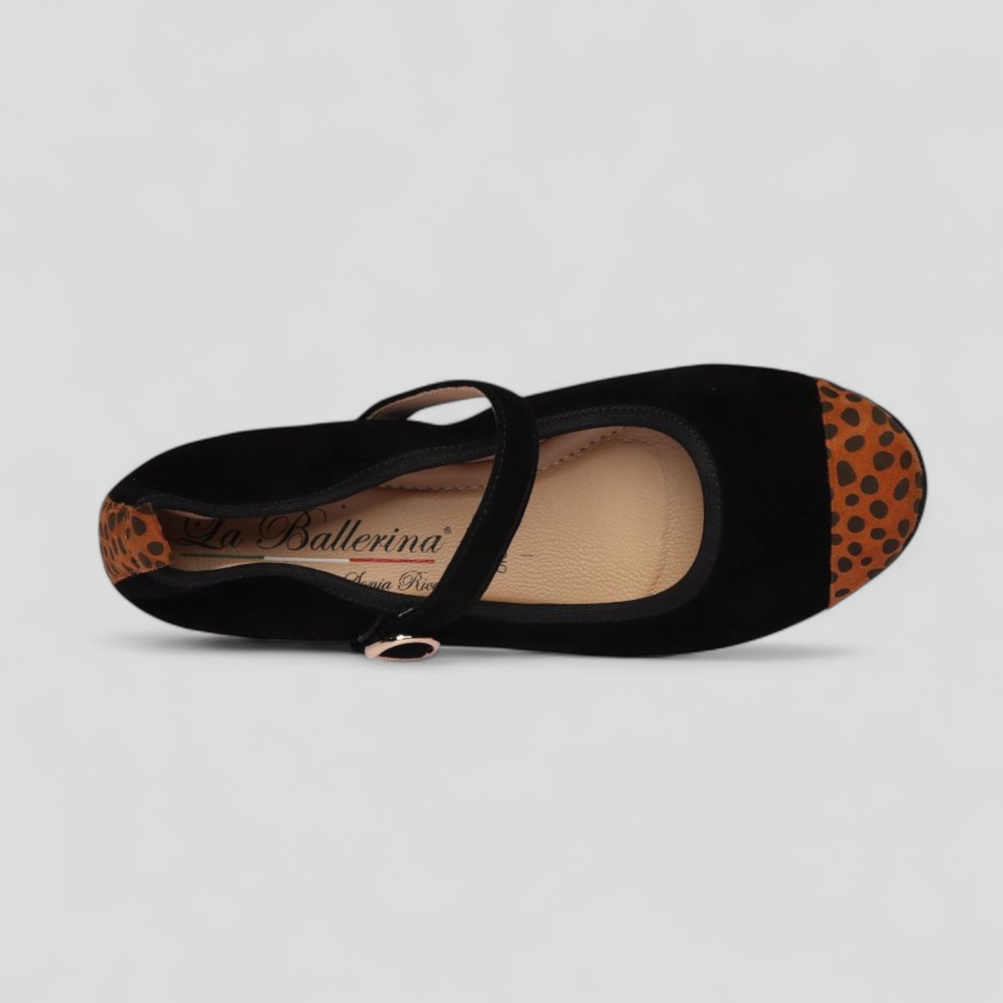 La Ballerina Teatro Mary Jane – Schwarze Ballerinas mit Leokappe 6-26S - La Ballerina