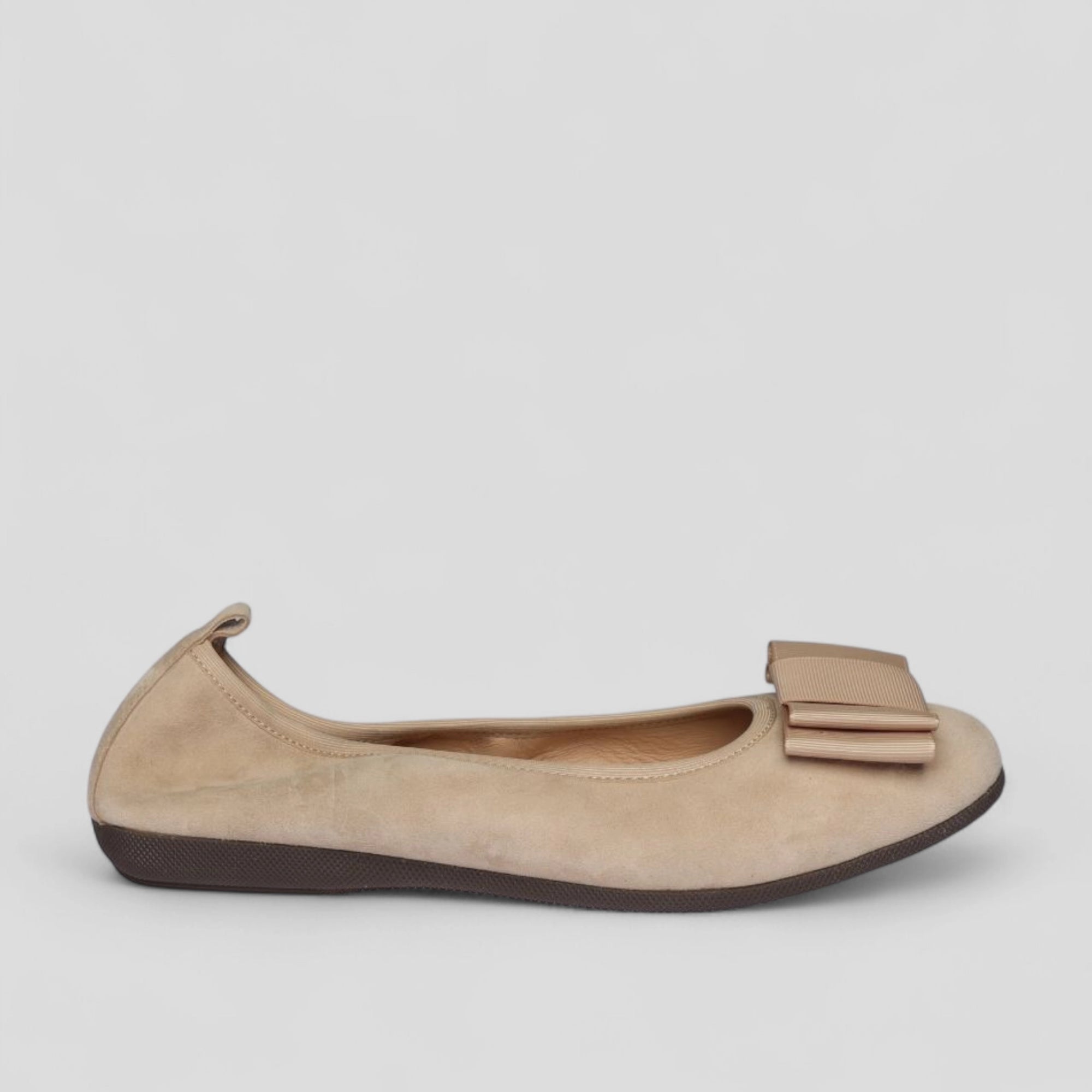 Beige Damen Ballerinas aus Veloursleder – La Ballerina 7-26S - La Ballerina