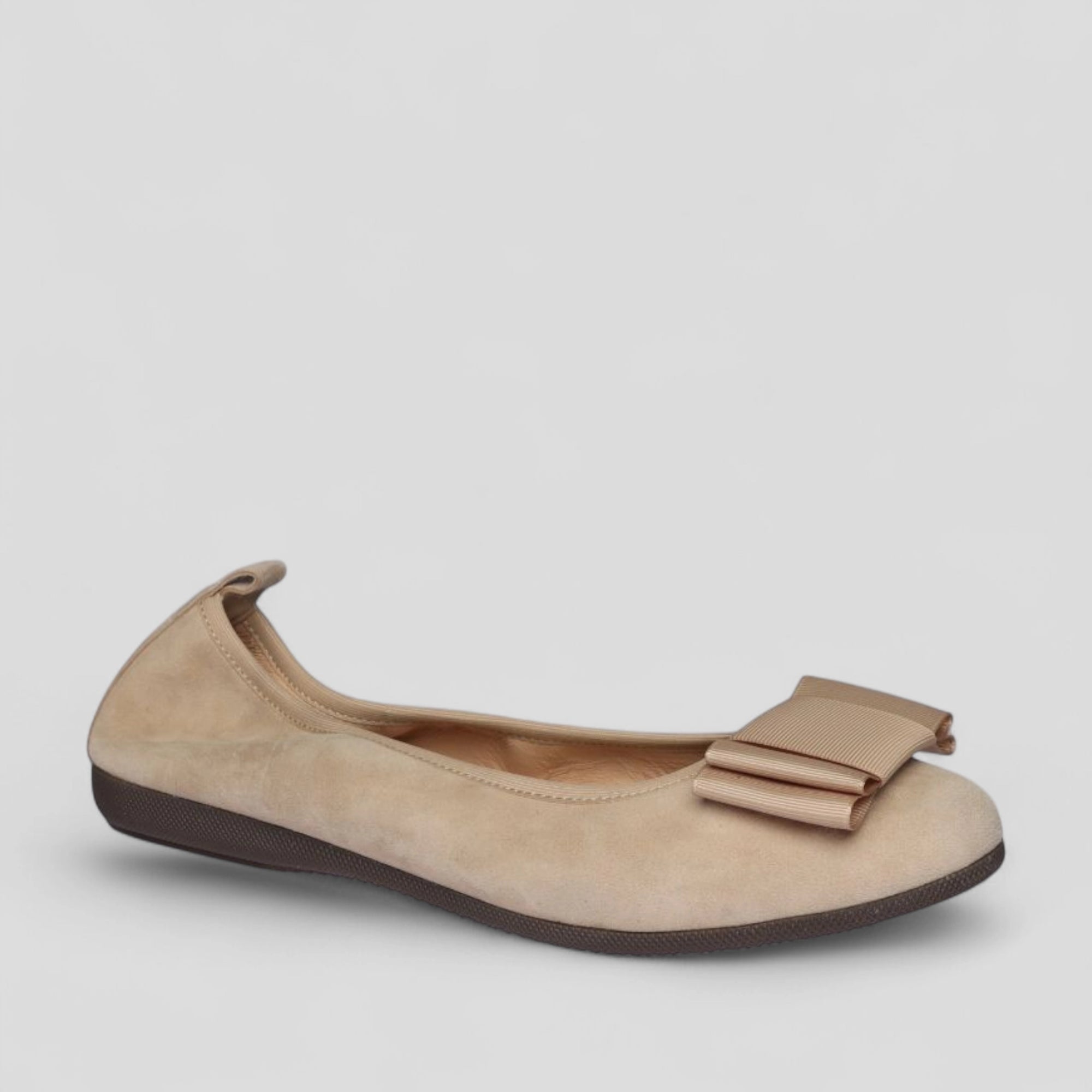 Beige Damen Ballerinas aus Veloursleder – La Ballerina 7-26S - La Ballerina